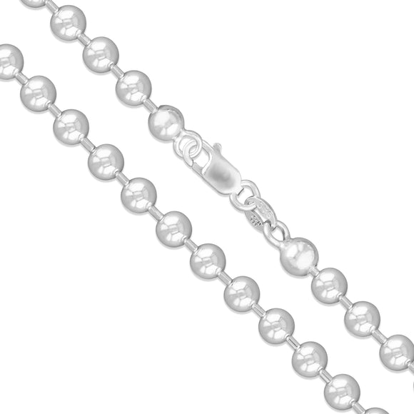 Bead 500 - 5mm - Sterling Silver Bead Chain Necklace