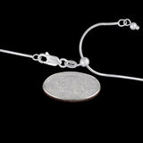 Snake 8 Sided Adjustable 025 - 1mm - Sterling Silver Chain Necklace