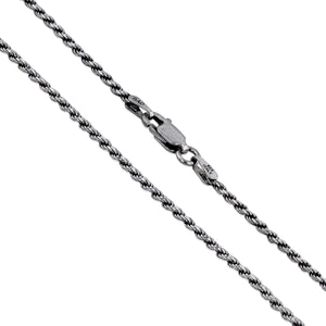 Rope Oxidized 040 - 1.9mm - Sterling Silver Rope Oxidized Chain Necklace
