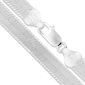 Herringbone 100 - 9mm - Sterling Silver Herringbone Chain Necklace
