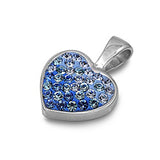 Cluster Promise Heart Pendant Clear Simulated CZ .925 Sterling Silver Charm