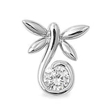 Sterling Silver High Polish Spiral Dragonfly Clear Simulated CZ Pendant Charm