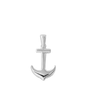 Mariner Cross High Polish Anchor Pendant .925 Sterling Silver Shiny Marine Charm