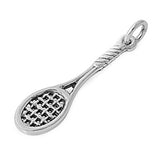 Open Net Tennis Racquet Pendant .925 Sterling Silver Sports Fitness Team Charm