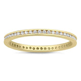 Clear CZ Yellow Gold-Tone Stackable Ring New 925 Sterling Silver Band Sizes 1-10