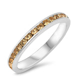 Champagne CZ Simple Elegant Cute Ring New .925 Sterling Silver Band Sizes 3-12