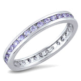 Lavender CZ Simple Cute Thumb Promise Ring .925 Sterling Silver Band Sizes 4-10