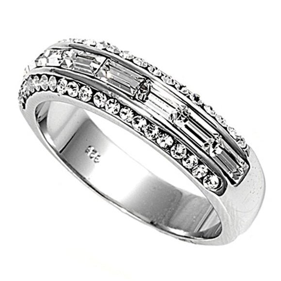 Clear CZ Wholesale Wedding Bridal Ring New .925 Sterling Silver Band Sizes 5-10