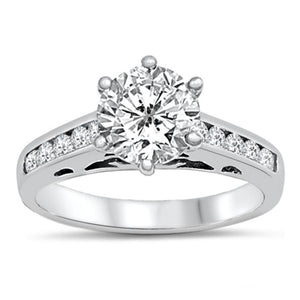 Clear CZ Polished Solitaire Elegant Ring New 925 Sterling Silver Band Sizes 4-13