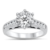 Clear CZ Polished Solitaire Elegant Ring New 925 Sterling Silver Band Sizes 4-13