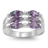 Amethyst CZ Vintage Victorian Elegant Ring .925 Sterling Silver Band Sizes 5-9