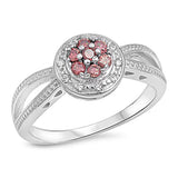 Garnet CZ Chic Style Polished Modern Ring .925 Sterling Silver Band Sizes 5-10