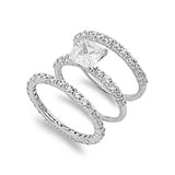 Classic Stacking Bridal Set Ring New .925 Sterling Silver Band Sizes 5-10