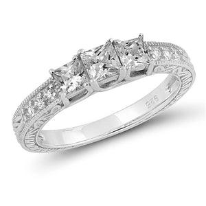 Clear CZ Wedding Bridal Engagement Ring New .925 Sterling Silver Band Sizes 5-10