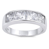 Clear CZ Polished Simple Thumb Unique Ring .925 Sterling Silver Band Sizes 6-13