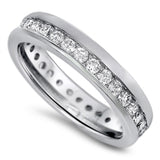 Clear CZ Simple Polished Ring New .925 Sterling Silver Thumb Band Sizes 6-10