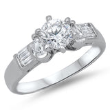 Women's Wedding Clear CZ Beautiful Ring New .925 Sterling Silver Band Sizes 5-10