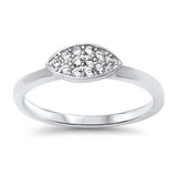 White CZ Polished Micro Pave Simple Ring New 925 Sterling Silver Band Sizes 5-10