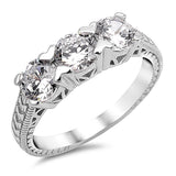 Women's Vintage Clear CZ Wedding Ring New .925 Sterling Silver Band Sizes 5-10