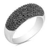 Black CZ Micro Pave Fashion Ring New .925 Sterling Silver Band Sizes 6-10