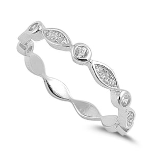 Infinity Stackable Clear CZ Marquise Ring .925 Sterling Silver Band Sizes 4-10