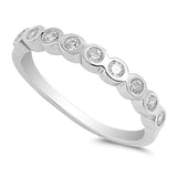 Clear CZ Wholesale Stackable Ring New .925 Sterling Silver Band Sizes 4-10