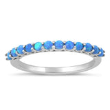 Sterling Silver Blue Lab Opal Ring