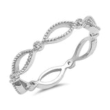 Eternity Infinity Bead White CZ Ring New .925 Sterling Silver Band Sizes 4-10