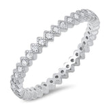 Eternity Clear CZ Stackable Wedding Ring New 925 Sterling Silver Band Sizes 4-10