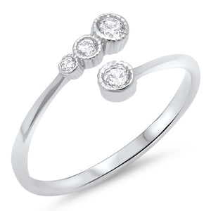 Open Journey White CZ Fashion Ring New .925 Sterling Silver Band Sizes 4-10