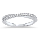 Infinity Knot White CZ Wedding Ring New .925 Sterling Silver Band Sizes 4-10