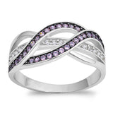 Pink CZ Infinity Knot Statement Ring New .925 Sterling Silver Band Sizes 4-12