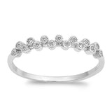 Round Clear CZ Bubble Fashion Cute Ring New .925 Sterling Silver Band Sizes 4-10