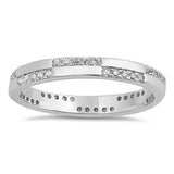 Clear CZ Classic Ring New .925 Solid Sterling Silver Band Sizes 5-10