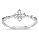 Clear CZ Cross Simple Cutout Thumb Ring New .925 Sterling Silver Band Sizes 4-10