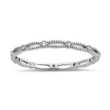 Clear CZ Thin Dainty Midi Knuckle Stackable Ring Sterling Silver Band Sizes 3-10