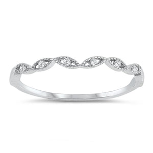 Clear CZ Marquise Halo Sparkle Dainty Ring .925 Sterling Silver Band Sizes 3-10