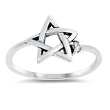 Solitaire Clear CZ Star of David Jewish Ring 925 Sterling Silver Band Sizes 4-10