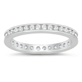 White CZ Wholesale Elegant Studded Halo Promise Ring New .925 Sterling Silver Band Sizes 4-10