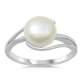 Traditional Filigree Swirl Pearl Sterling Silver Ring Band Sizes 5-10