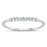 Clear CZ Geometric Studded Promise Fashion Ring New .925 Sterling Silver Band Sizes 4-10