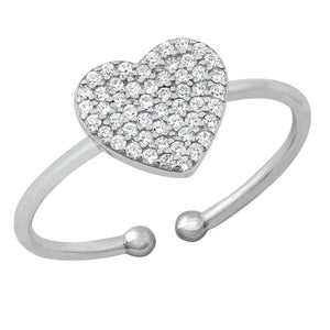 Open Cluster Promise Heart Clear CZ Ring .925 Sterling Silver Band Sizes 5-10