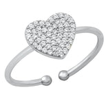 Open Cluster Promise Heart Clear CZ Ring .925 Sterling Silver Band Sizes 5-10