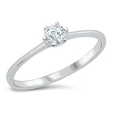 White CZ Minimalist Promise Love Ring New .925 Sterling Silver Band Sizes 4-10