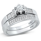 Clear CZ Unique Engagement Bridal Ring New .925 Sterling Silver Band Sizes 5-10