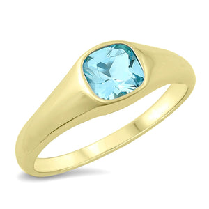 Aquamarine CZ Minimalist Ring New .925 Sterling Silver Band Sizes 5-12