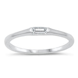 Radiant Clear CZ Cute Stacking Ring New .925 Sterling Silver Band Sizes 4-10