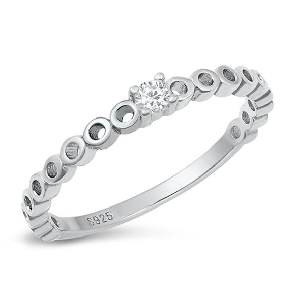 Clear CZ Beautiful Stacking Love Ring New .925 Sterling Silver Band Sizes 4-10