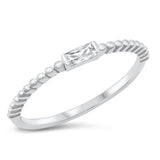 Radiant White CZ Fashion Stacking Ring New .925 Sterling Silver Band Sizes 4-10