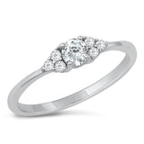 Clear CZ Cluster Classic Fashion Ring New .925 Sterling Silver Band Sizes 4-10